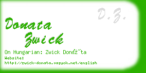 donata zwick business card